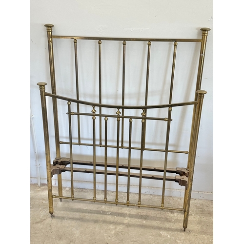37 - A Victorian brass single bed.