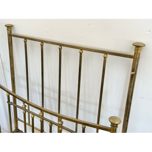 37 - A Victorian brass single bed.