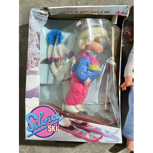 39 - A collection of large vintage dolls. Including Silvia Ski in box