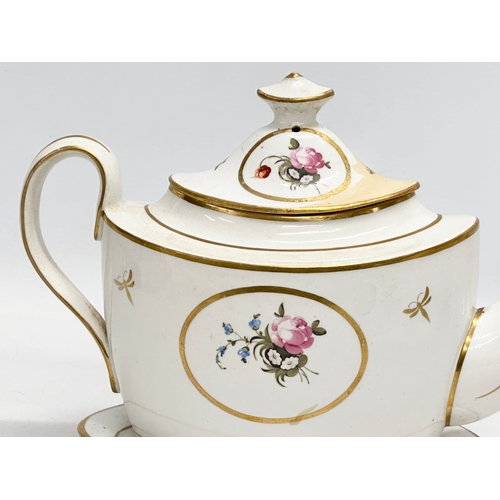 110 - Thomas Wolfe. A Late 18th/Early 19th Century English teapot and stand. Circa 1800. Teapot 18x12x19cm