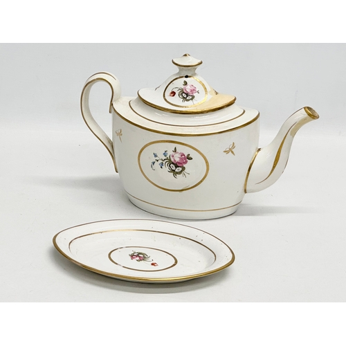 110 - Thomas Wolfe. A Late 18th/Early 19th Century English teapot and stand. Circa 1800. Teapot 18x12x19cm