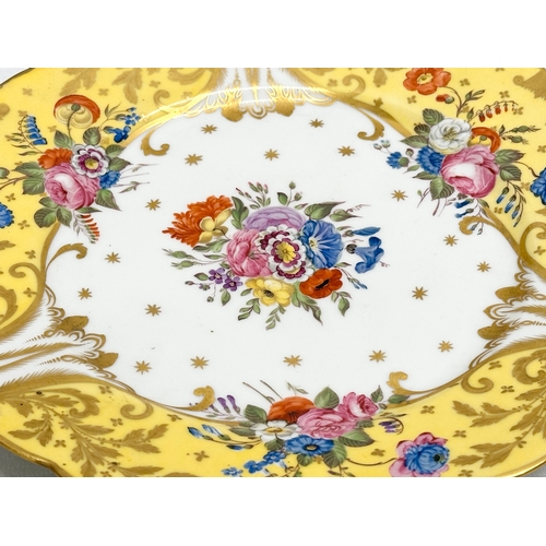 111 - An Early 19th Century Rockingham hand painted porcelain cabinet plate. With red dragon and gold crow... 