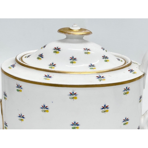 116 - A Late 18th Century English hand painted enamel teapot. Probably Caughley. Circa 1780-1800. 26x12x16... 