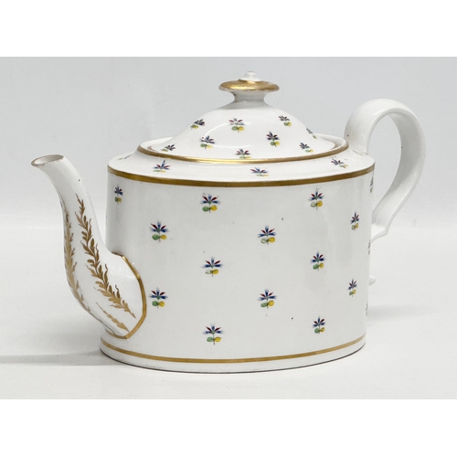 116 - A Late 18th Century English hand painted enamel teapot. Probably Caughley. Circa 1780-1800. 26x12x16... 