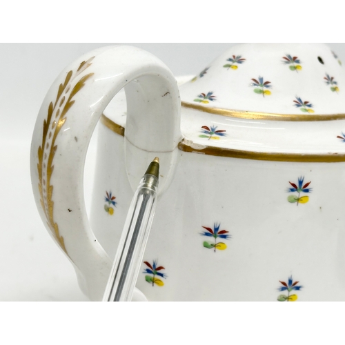 116 - A Late 18th Century English hand painted enamel teapot. Probably Caughley. Circa 1780-1800. 26x12x16... 