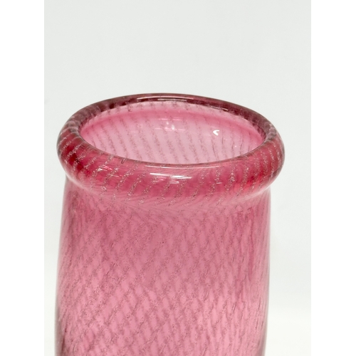 71 - A tall Mid 20th Century Murano Glass vase. In the manner of Carlo Scarpa. 29cm