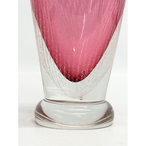 71 - A tall Mid 20th Century Murano Glass vase. In the manner of Carlo Scarpa. 29cm