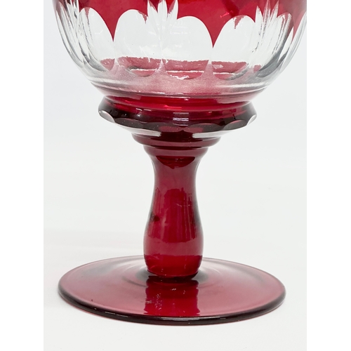 73 - A Late 19th Century Bohemian ruby glass campana vase. Late 19th/Early 20th Century. 14x19cm