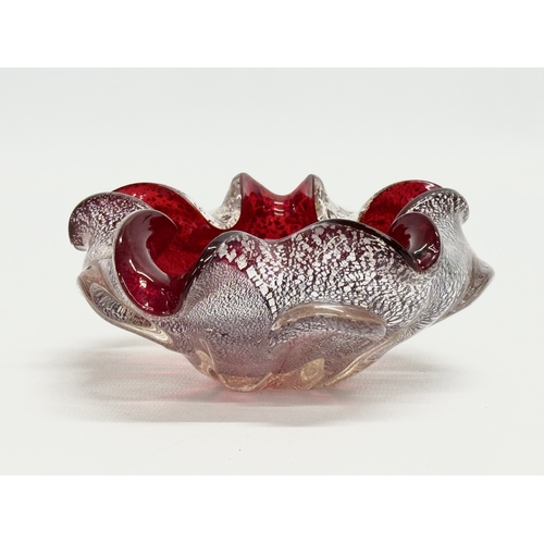 79 - A 1960’s Murano Glass bowl/ashtray. In the manner of Barovier & Toso. 13x23x6cm