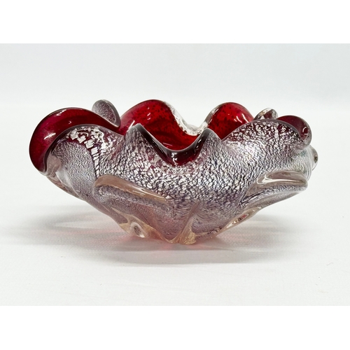 79 - A 1960’s Murano Glass bowl/ashtray. In the manner of Barovier & Toso. 13x23x6cm