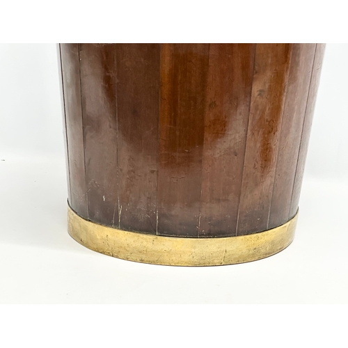 6 - A large good quality Irish 18th Century, George III mahogany and brass bound peat bucket. Circa 1780... 