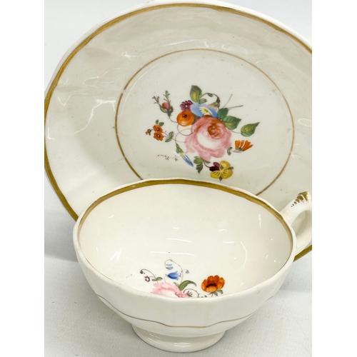 420 - A collection of Early and Mid 19th Century English porcelain tea and coffee ware. Crown Derby coffee... 