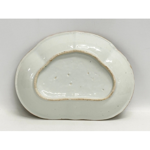 61 - A Late 19th Century Chinese Export Rose Medallion footed bowl. 27x20x4cm