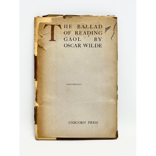 663 - Oscar Wilde. The Ballad of Reading Gaol. 5th printing. 1948. Damaged but rare dust jacket.