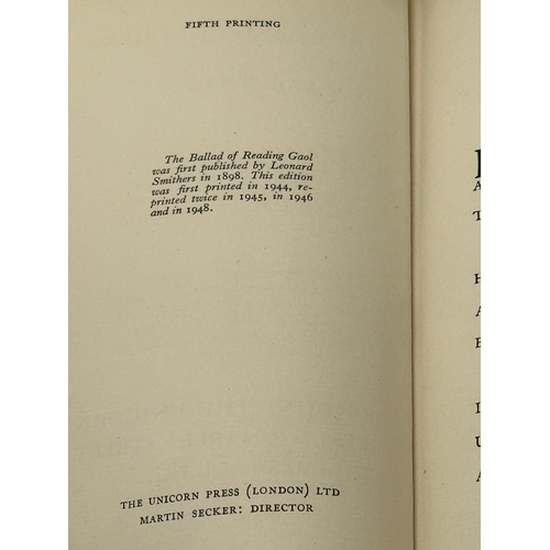 663 - Oscar Wilde. The Ballad of Reading Gaol. 5th printing. 1948. Damaged but rare dust jacket.