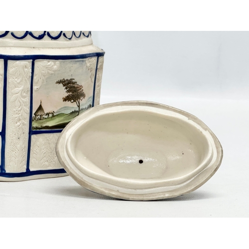 105A - Robert Sowter Castleford Pottery. A rare Early 19th Century Castleford Stoneware sugar bowl and matc... 