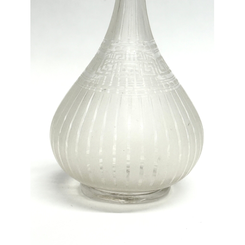 658 - A collection of 19th Century glassware. A small Late 19th Century etched glass decanter with Greek K... 