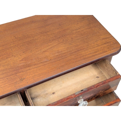 429 - A 19th Century Victorian mahogany chest of drawers with original glass bun handles. 116x49x79cm. 5