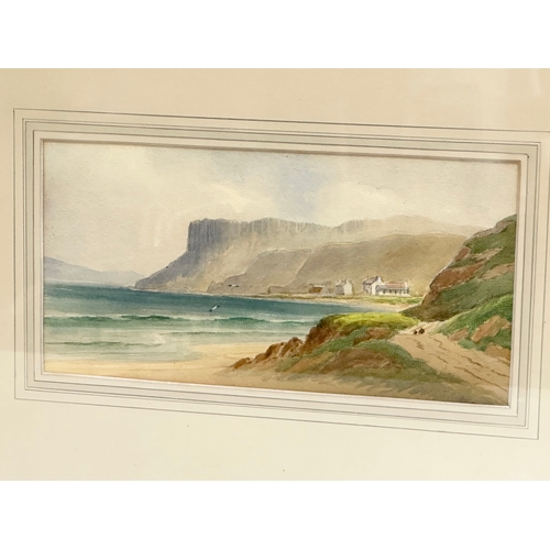 676 - An Early 20th Century Irish watercolour in gilt frame. 29x15cm. Frame 50x35cm