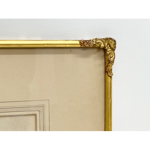 676 - An Early 20th Century Irish watercolour in gilt frame. 29x15cm. Frame 50x35cm