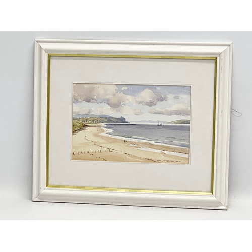 681 - Sam McLarnon. Watercolour. Portstewart. 23.5x15.5cm. Frame 38.5x32cm.