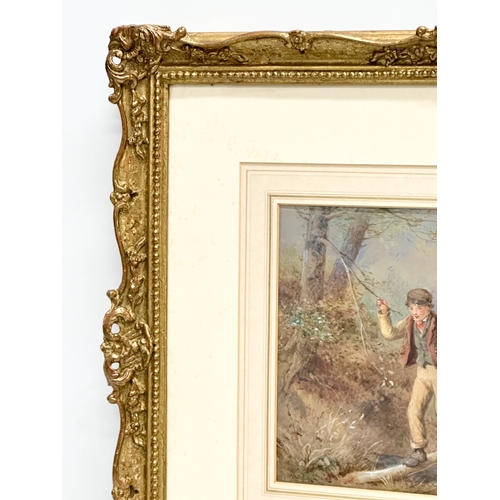 3 - James Hardy Jnr (1832-1889) watercolour. “Follow My Leader” signed and dated 27x19cm. Frame 49x42cm.