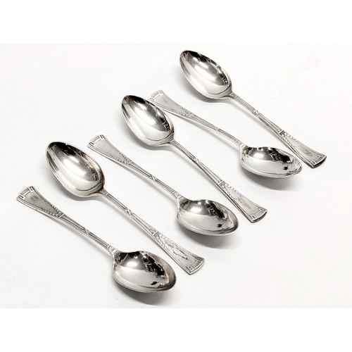 725Z - A set of 6 Early 20th Century silver teaspoons by Thomas Bradbury & Sons Ltd. Sheffield, 1923. 116g