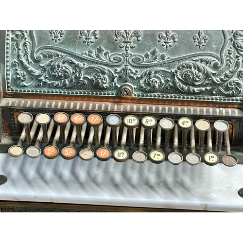 27 - A rare Early 20th Century brass National Cash Register. Dated 1915. Dayton Ohio U.S.A. One of the la... 