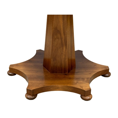 28 - A William IV style burr walnut pedestal centre table/breakfast table. In the manner of David Linley.... 