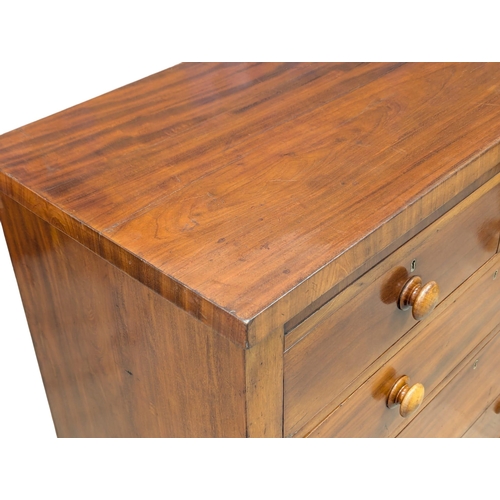 430 - A 19th Century Victorian mahogany chest of drawers with bun handles. Circa 1870/1880. 120x49x113.5cm