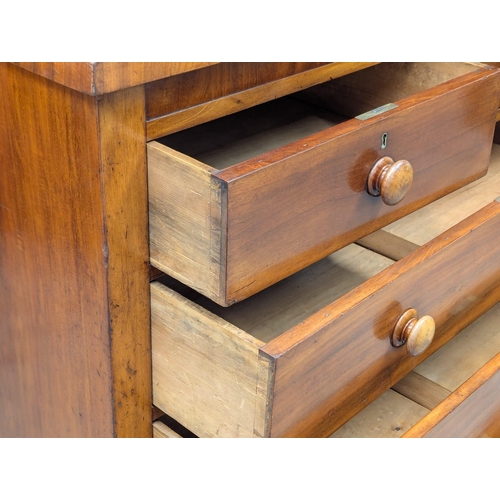 430 - A 19th Century Victorian mahogany chest of drawers with bun handles. Circa 1870/1880. 120x49x113.5cm