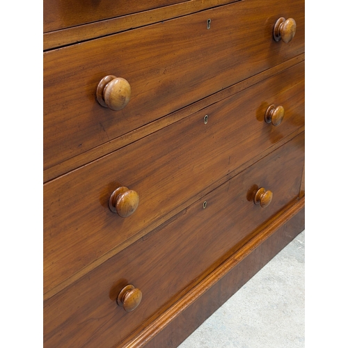 430 - A 19th Century Victorian mahogany chest of drawers with bun handles. Circa 1870/1880. 120x49x113.5cm