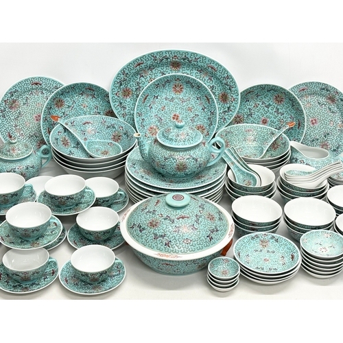 68A - Jingxi Jingdezhan. A large 107 piece Mid 20th Century Chinese Famille Verte dinner service. Platter,... 