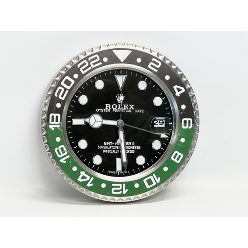 1008 - A Rolex Oyster Perpetual Date advertising wall clock. 36cm