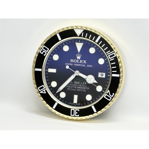 1001 - A Rolex Oyster Perpetual Date Deepsea Sea-Dweller advertising clock. 34cm