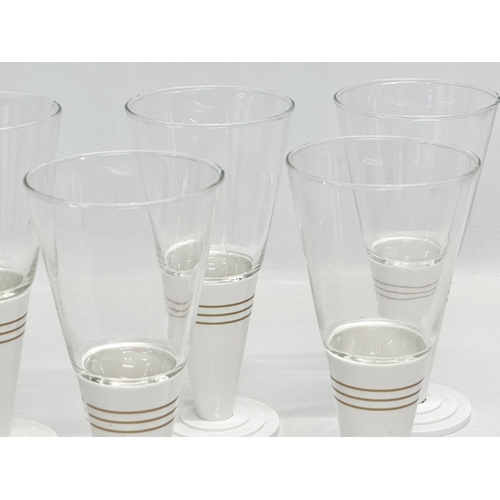 510 - WMF. A set of 5 German Art Deco dessert glasses. 18cm