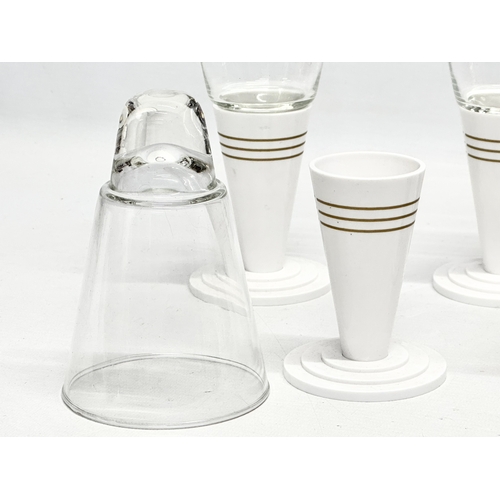 510 - WMF. A set of 5 German Art Deco dessert glasses. 18cm