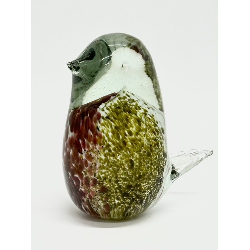 529 - A collection of art glass animals. A Leo Ward art glass dove. Mdina art glass dove. Murano style pin... 