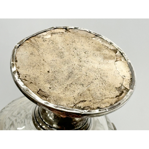 596 - An Early 20th Century silver and cut glass footed bowl. By George Nathan & Ridley Hayes. Birmingham,... 