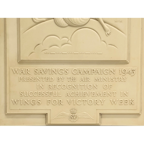 501A - A 1943 WWII War Saving Campaign Bakelite wall plaque. Presented by the Air Ministry in Recognition o... 