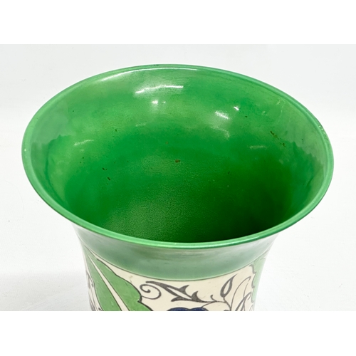 856 - A Royal Doulton “Viridian” Art Deco vase. 16.5x21cm