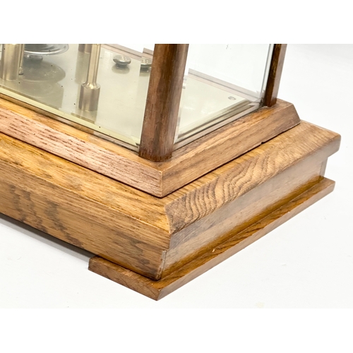 514 - Negretti & Zambia. A good quality oak cased barograph. Jewelled movement. Regency Barograph.