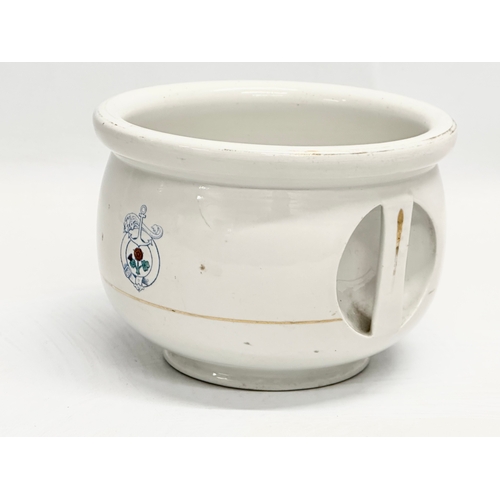 560 - Stonier & Co, Liverpool. An Early 20th Century British Naval chamber pot. 18x12cm