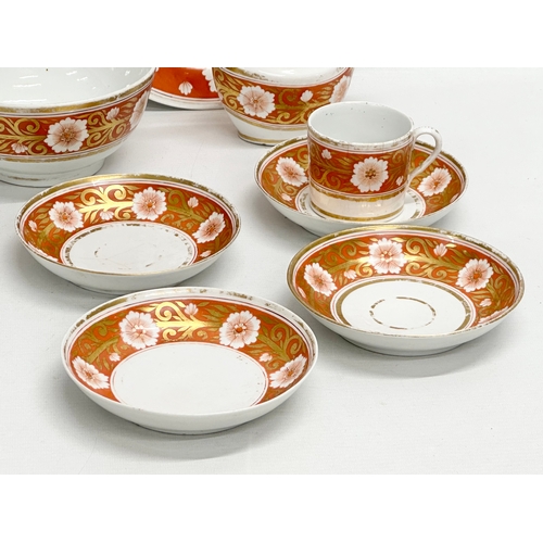 438 - Coalport. An Early 19th Century English 8 piece part tea service. Circa 1805.