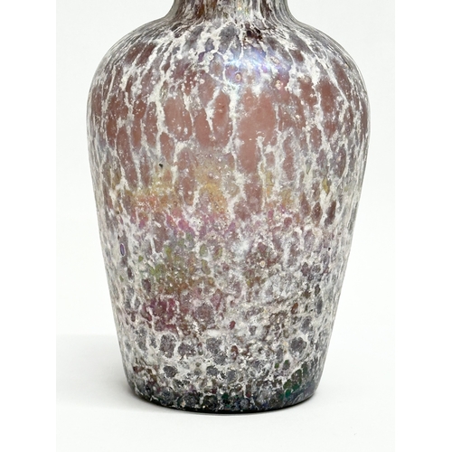 435 - A Early/Mid 20th Century Bohemian textured iridescent glass vase. 14.5cm