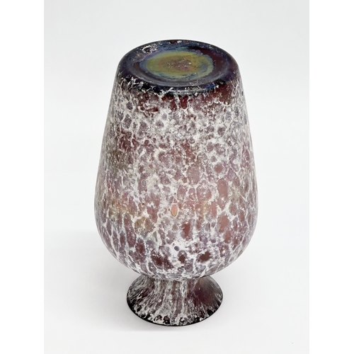 435 - A Early/Mid 20th Century Bohemian textured iridescent glass vase. 14.5cm