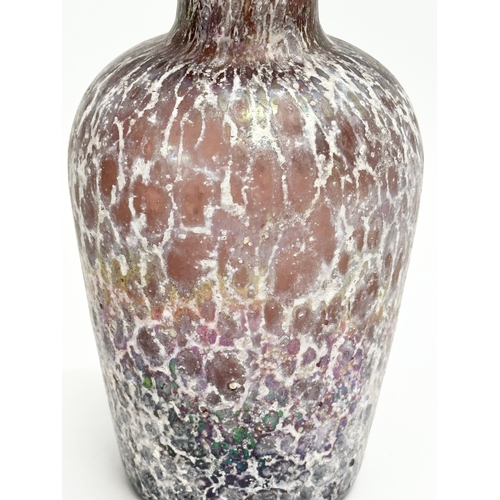 435 - A Early/Mid 20th Century Bohemian textured iridescent glass vase. 14.5cm