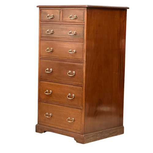 455 - A 1920’s mahogany tallboy ships chest of drawers. 65x60x122cm