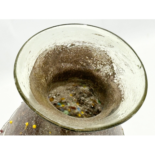 842 - A 20th Century textured art glass vase. In the manner of Milan Vobruba. 24cm