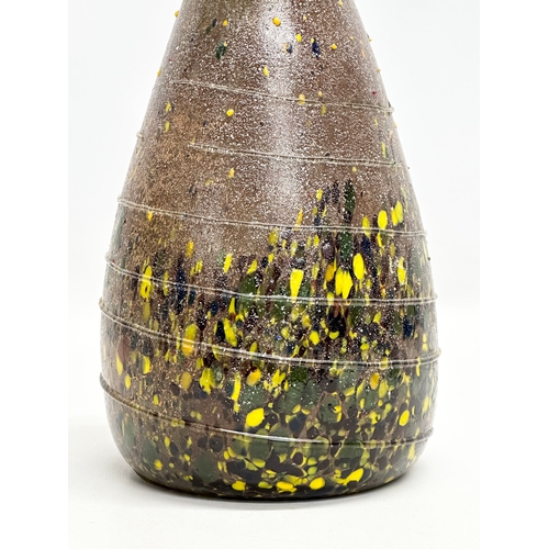 842 - A 20th Century textured art glass vase. In the manner of Milan Vobruba. 24cm